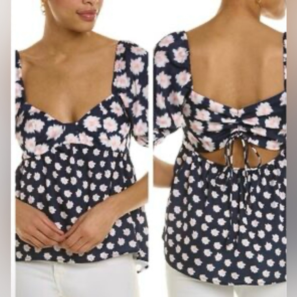 Sachin + Babi Anthropologie Puff Sleeve Top Floral Size 6 NWT $245